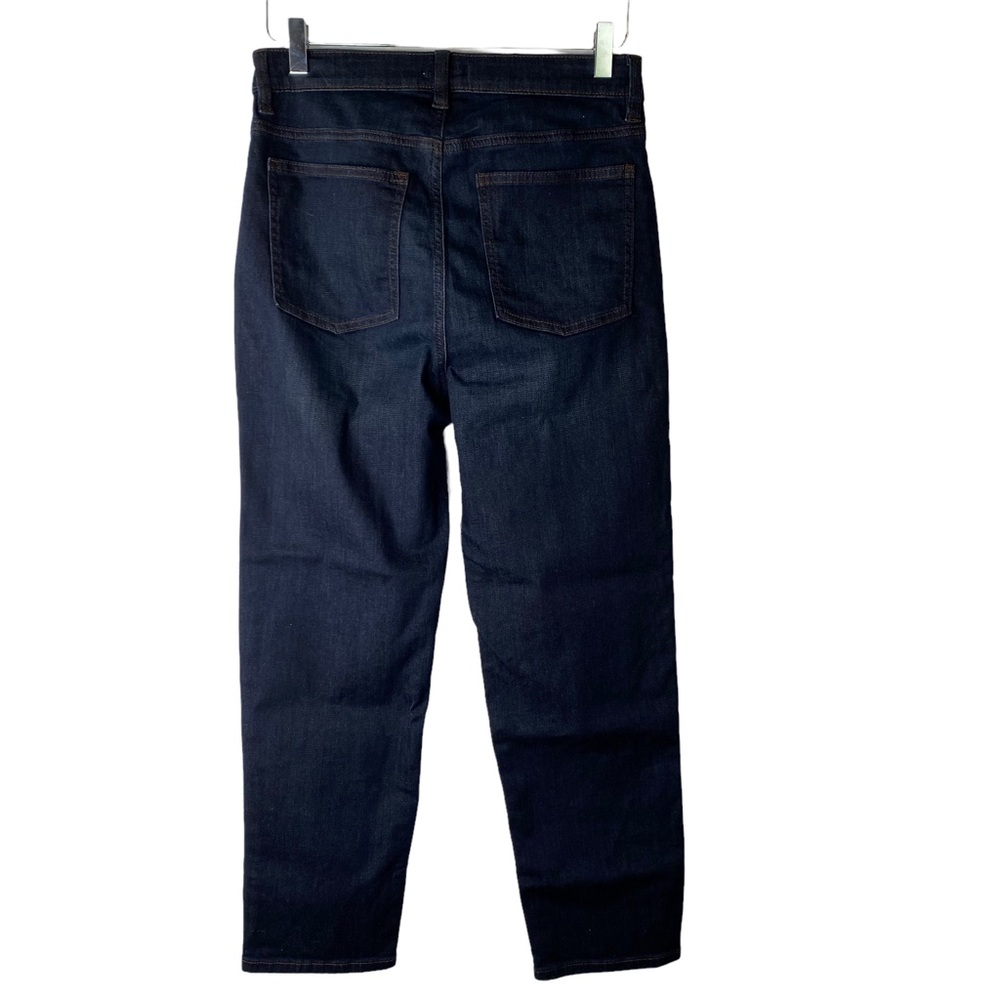 Eileen Fisher Organic Cotton Dark Wash Ankle Straight Leg Crop Jeans Size 6 - Picture 6 of 11